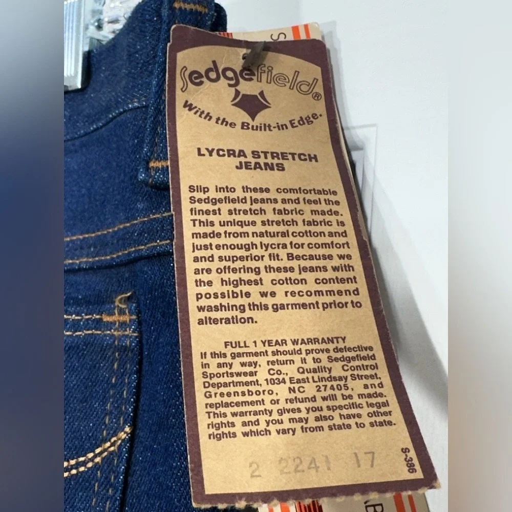 Sedgefield Straight‎ Leg Jeans 38L NWT Ultra High Rise Western Retro